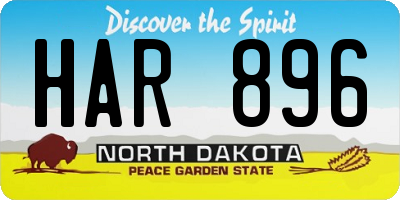 ND license plate HAR896