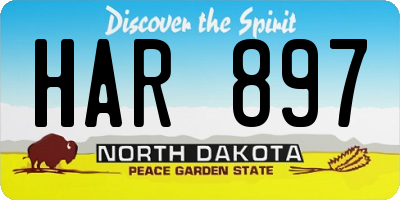 ND license plate HAR897