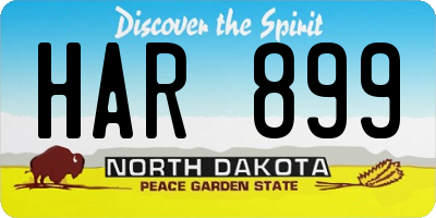 ND license plate HAR899