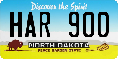 ND license plate HAR900