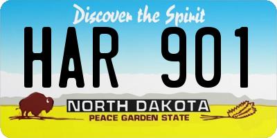 ND license plate HAR901