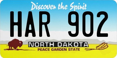 ND license plate HAR902