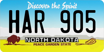 ND license plate HAR905