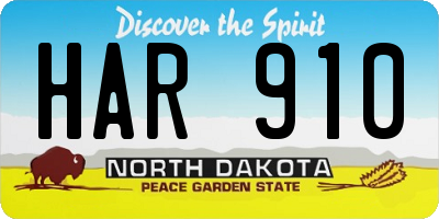 ND license plate HAR910