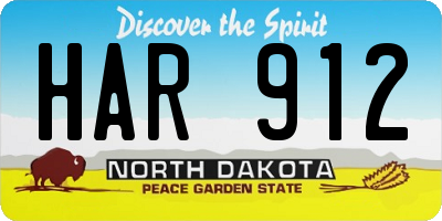 ND license plate HAR912