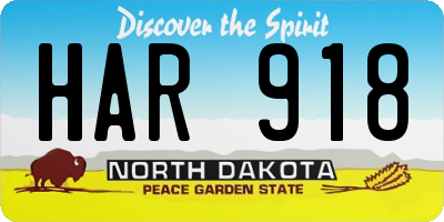 ND license plate HAR918