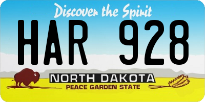 ND license plate HAR928