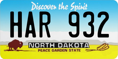 ND license plate HAR932