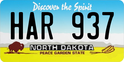ND license plate HAR937