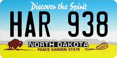 ND license plate HAR938