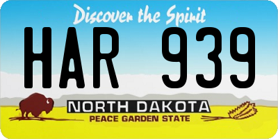 ND license plate HAR939