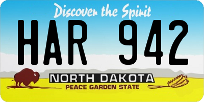 ND license plate HAR942