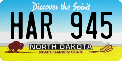 ND license plate HAR945