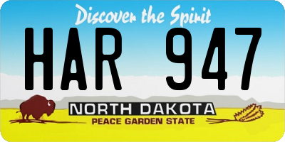 ND license plate HAR947