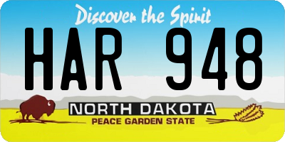 ND license plate HAR948