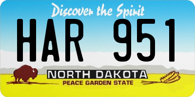 ND license plate HAR951