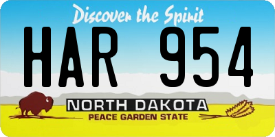 ND license plate HAR954