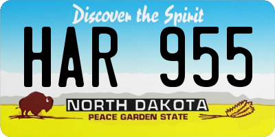 ND license plate HAR955