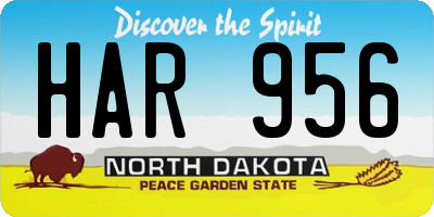 ND license plate HAR956
