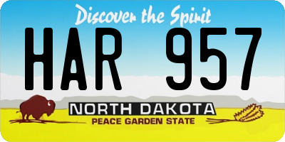 ND license plate HAR957