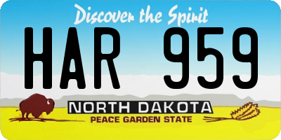 ND license plate HAR959