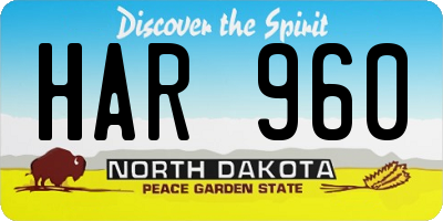 ND license plate HAR960