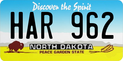 ND license plate HAR962