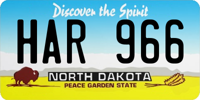 ND license plate HAR966