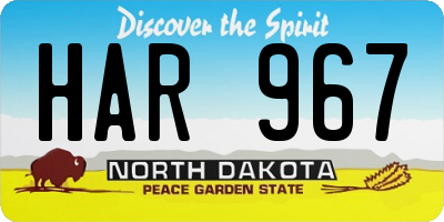 ND license plate HAR967