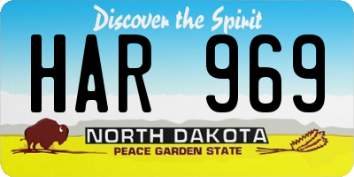 ND license plate HAR969