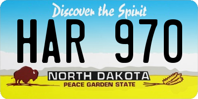 ND license plate HAR970