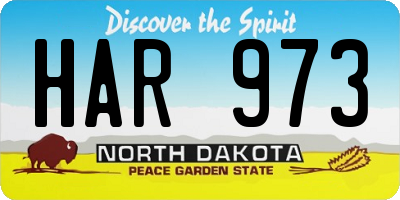 ND license plate HAR973