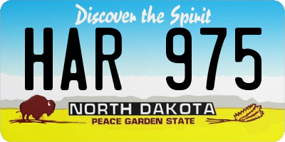 ND license plate HAR975