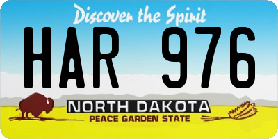 ND license plate HAR976