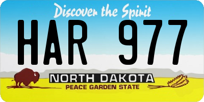 ND license plate HAR977