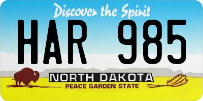 ND license plate HAR985
