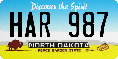 ND license plate HAR987