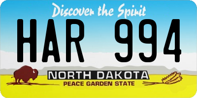 ND license plate HAR994