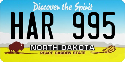 ND license plate HAR995