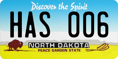 ND license plate HAS006