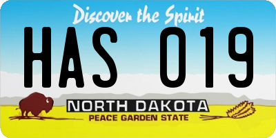 ND license plate HAS019