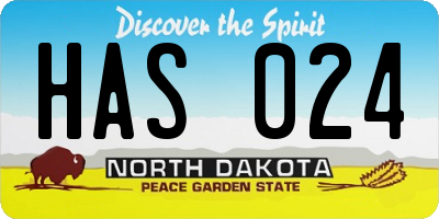 ND license plate HAS024