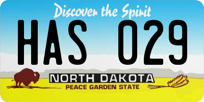 ND license plate HAS029