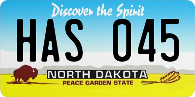 ND license plate HAS045