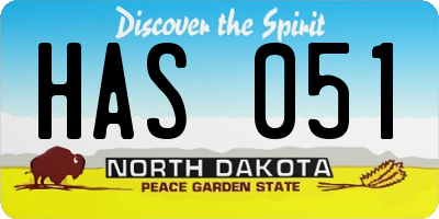 ND license plate HAS051