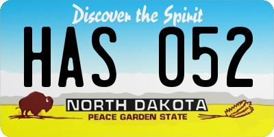 ND license plate HAS052