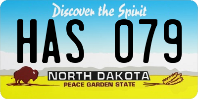 ND license plate HAS079