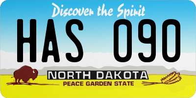 ND license plate HAS090