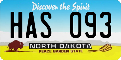 ND license plate HAS093