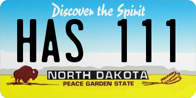 ND license plate HAS111